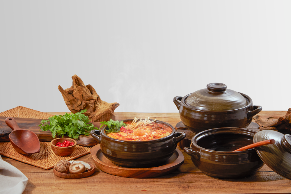 Ttukbaegi Pot With Lid 뚝배기 Korean Pot Ramen Pot Stone Japanese Stonewear Crazy Clay Pots Soup Dolsot Ollas De Barro Para Cocinar La Chamba Bean Pot"(Large 34oz)